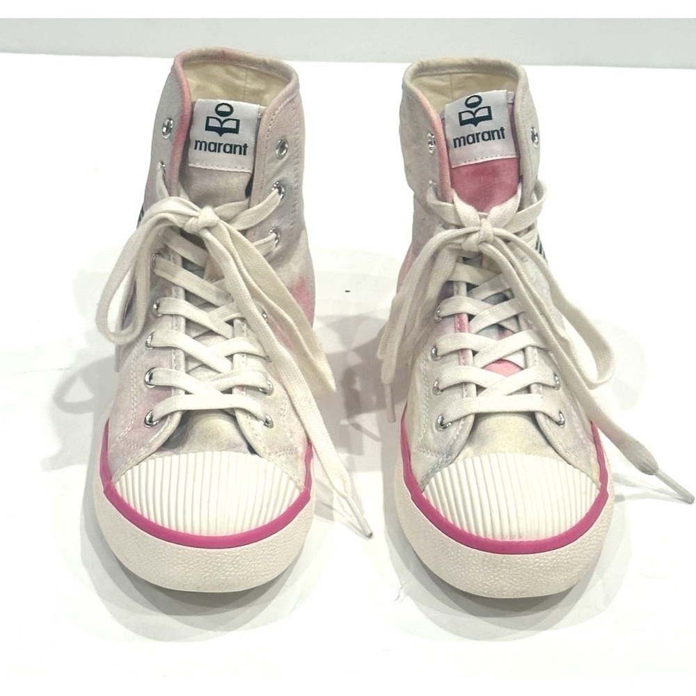 ISABEL Marant Benkeen Women’s Tie Dye Ombre Canvas High Top Sneakers Size 8 - Picture 11 of 13